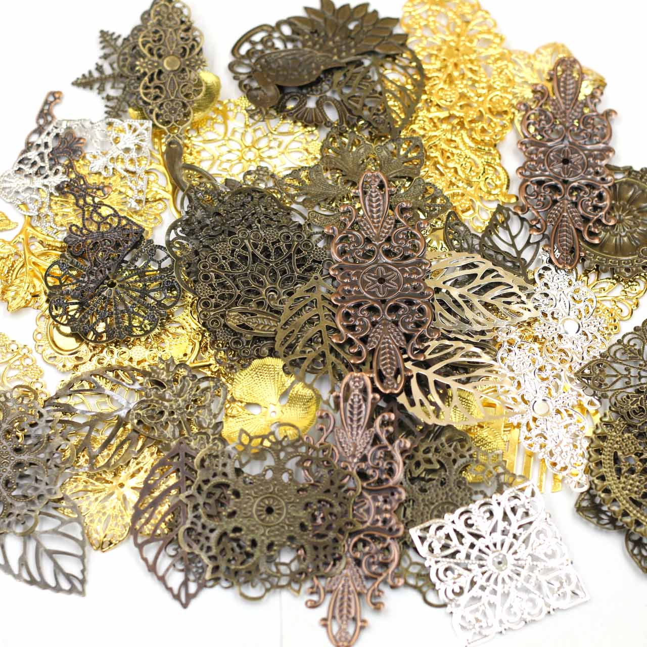 Craft Embellishment - 장식 커넥터 무작위 혼합 삼각형 꽃