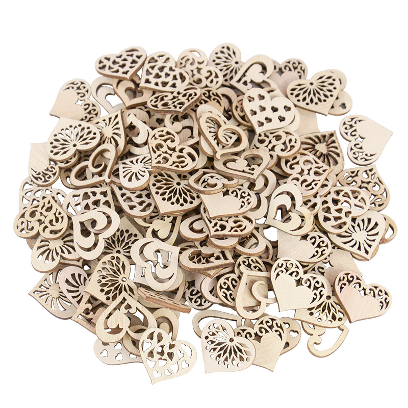 Craft Embellishment - 50/100pcs 빈 심장 패턴 작은 자연
