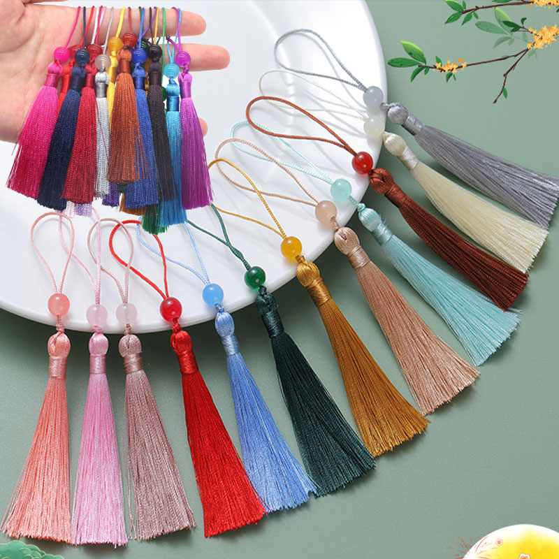 Beaded Trim Fringe - 5-100Pcs 책갈피 파란색 된 Tassels 폴리
