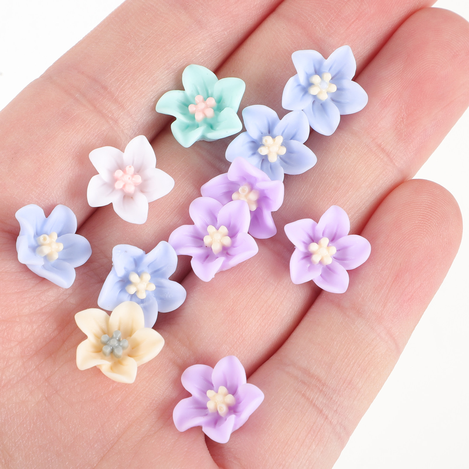 Craft Embellishment - 200개 유니크 레진 꽃 장식 DIY