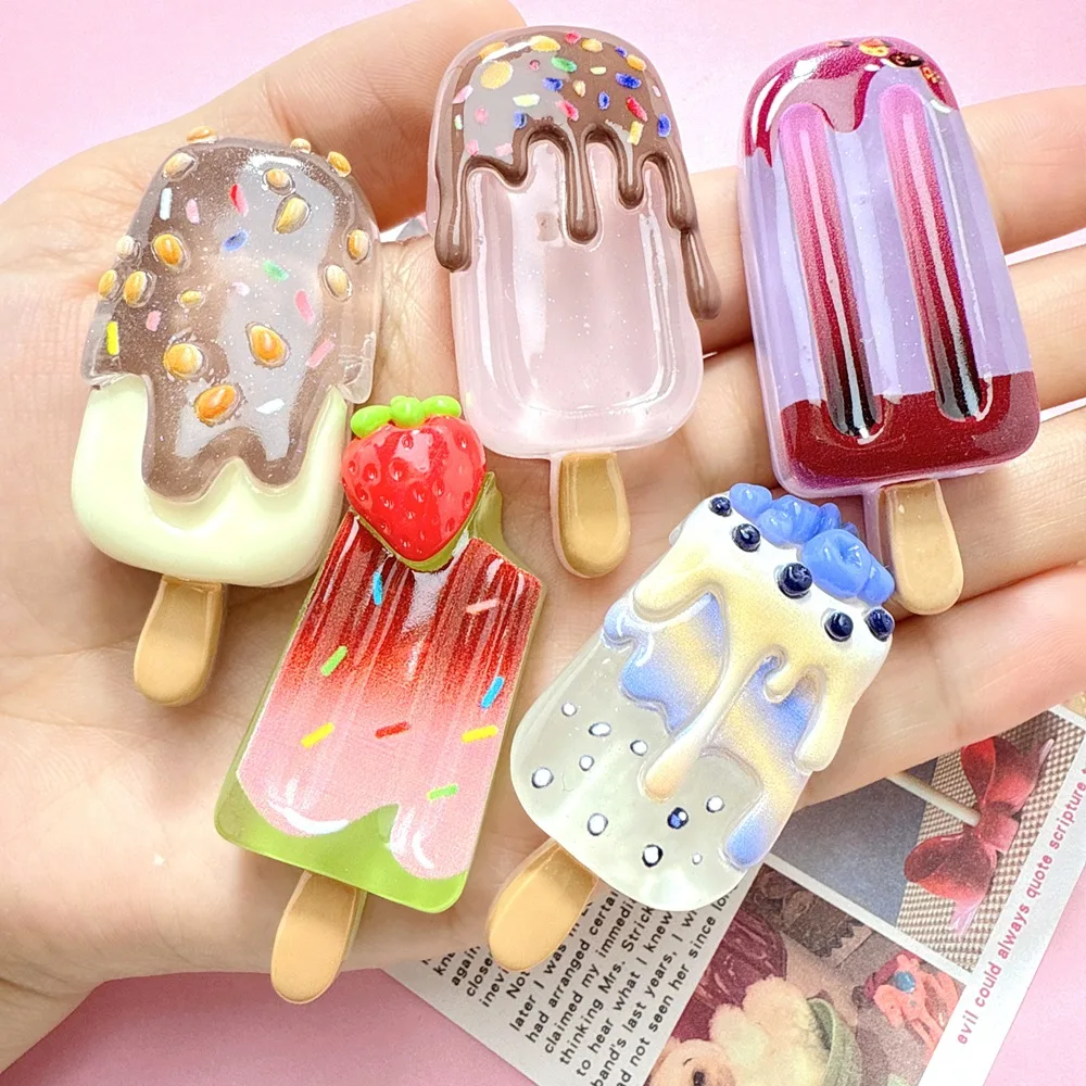 Christmas Craft Embellishment - 레진 야광 투명 아이스크림 캐보숑 DIY
