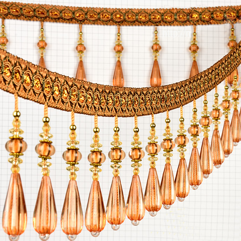 Beaded Trim Fringe - 1M 크리스탈 펜던트 태슬 드롭렛 비즈