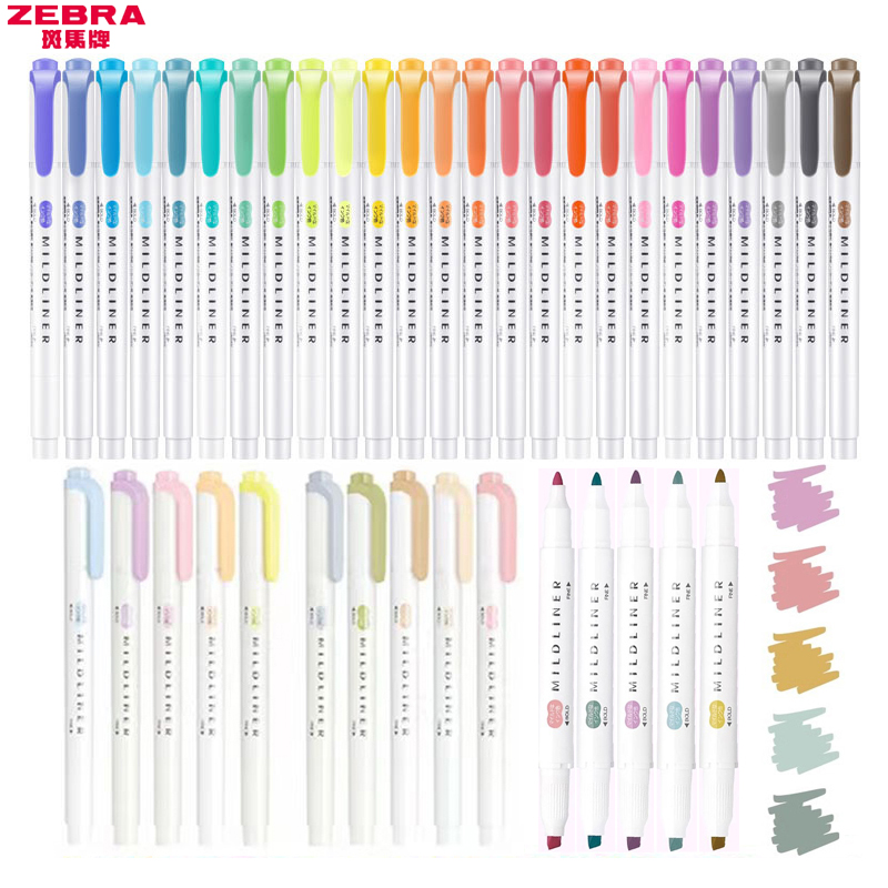 Zebra Pen Sarasa - 1/3pcs ZEBRA MILDLINER WKT7 형광펜, 멀티