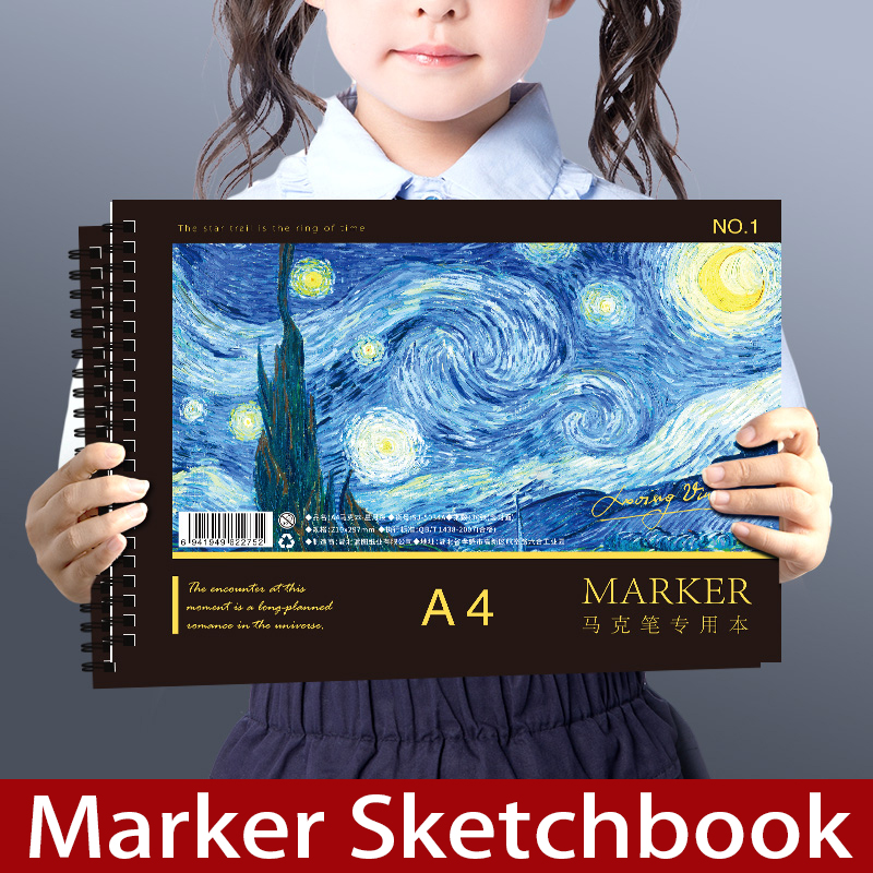 Copic Marker Sketch - 60매 A4 코일 스케치북, 친환경 두꺼운