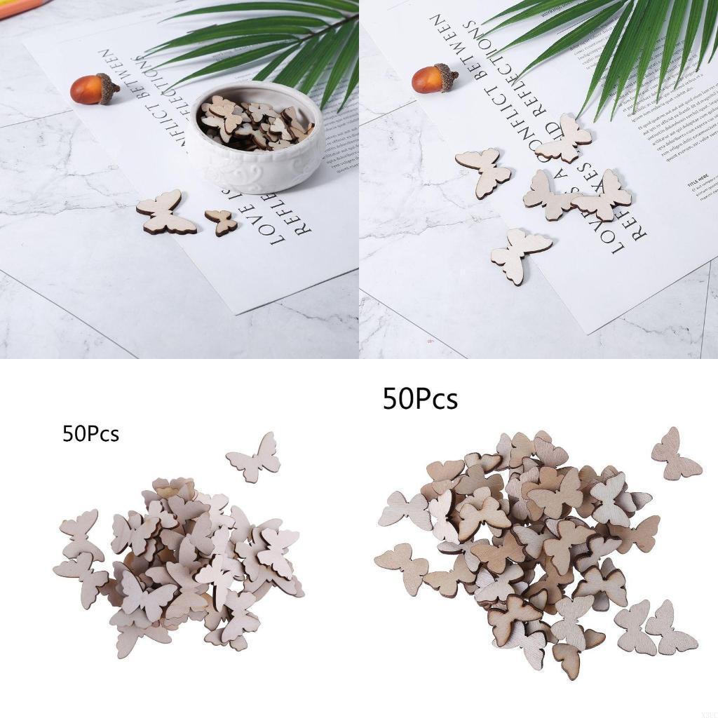 Christmas Craft Embellishment - 나비 모양의 50 개 PCS 나무