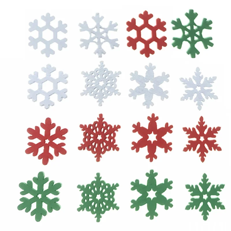 Christmas Craft Embellishment - 50개입 20MM 혼합 색상 나무 조각
