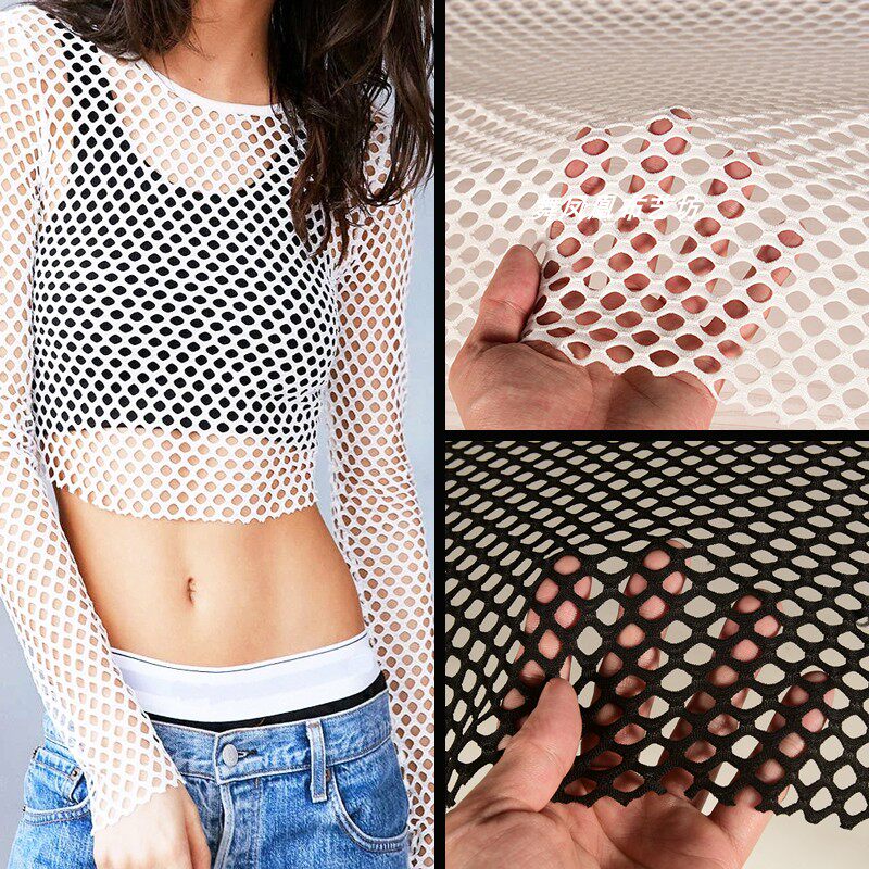 Crystal Mesh Fabric - 4방향 스트레치 소프트 다이아몬드 대형 메쉬