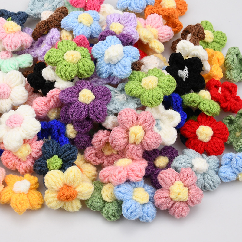 수제 크로셰 5잎 꽃 아플리케, 니트 데이지 꽃 패치, - Craft Embellishment 리뷰 및 가격