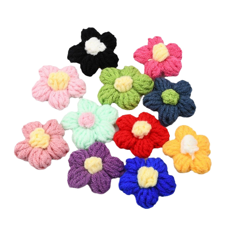 수제 크로셰 5잎 꽃 아플리케, 니트 데이지 꽃 패치, - Craft Embellishment 리뷰 및 가격