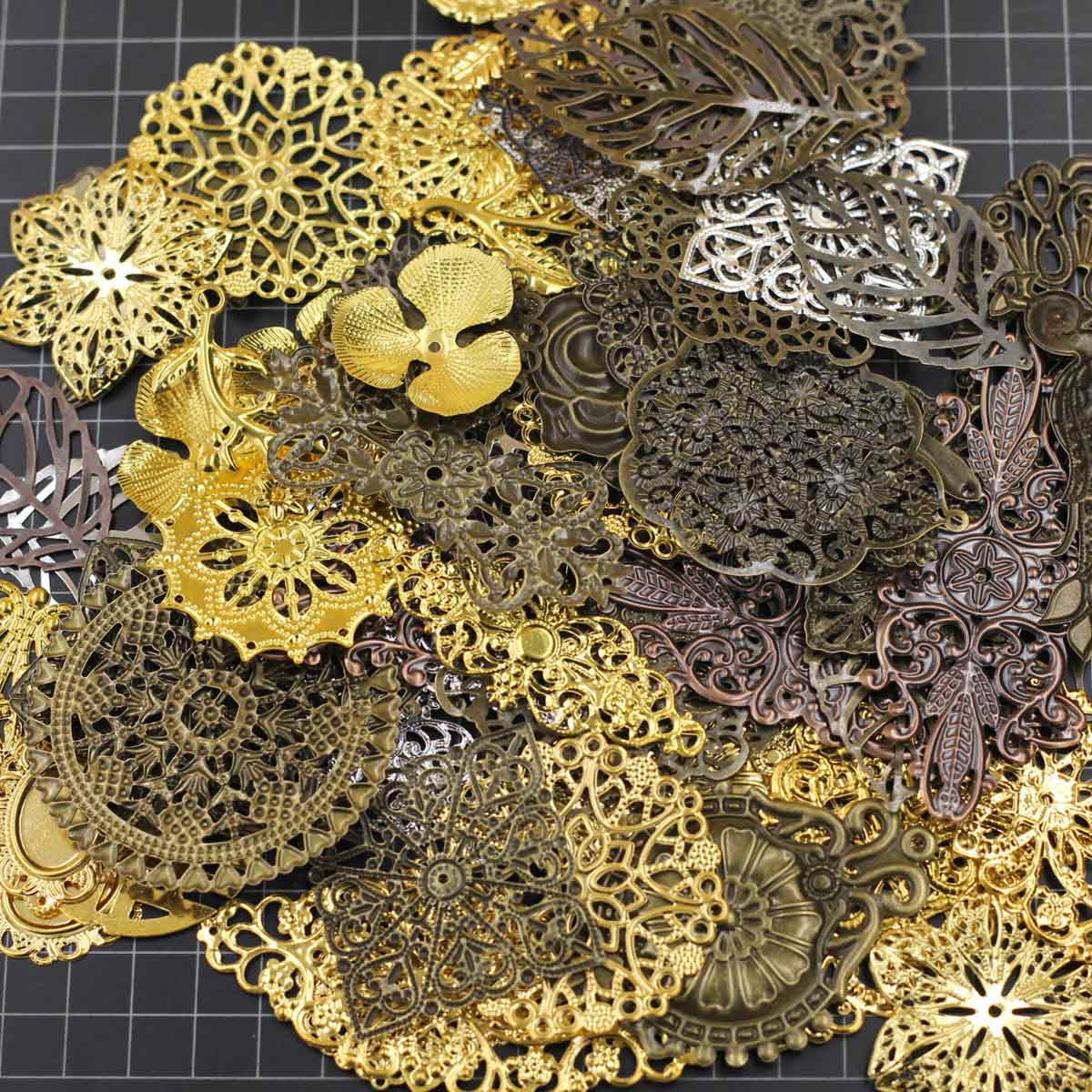 장식 커넥터 무작위 혼합 삼각형 꽃 패턴 선조 랩 합금 - Craft Embellishment 리뷰 및 가격