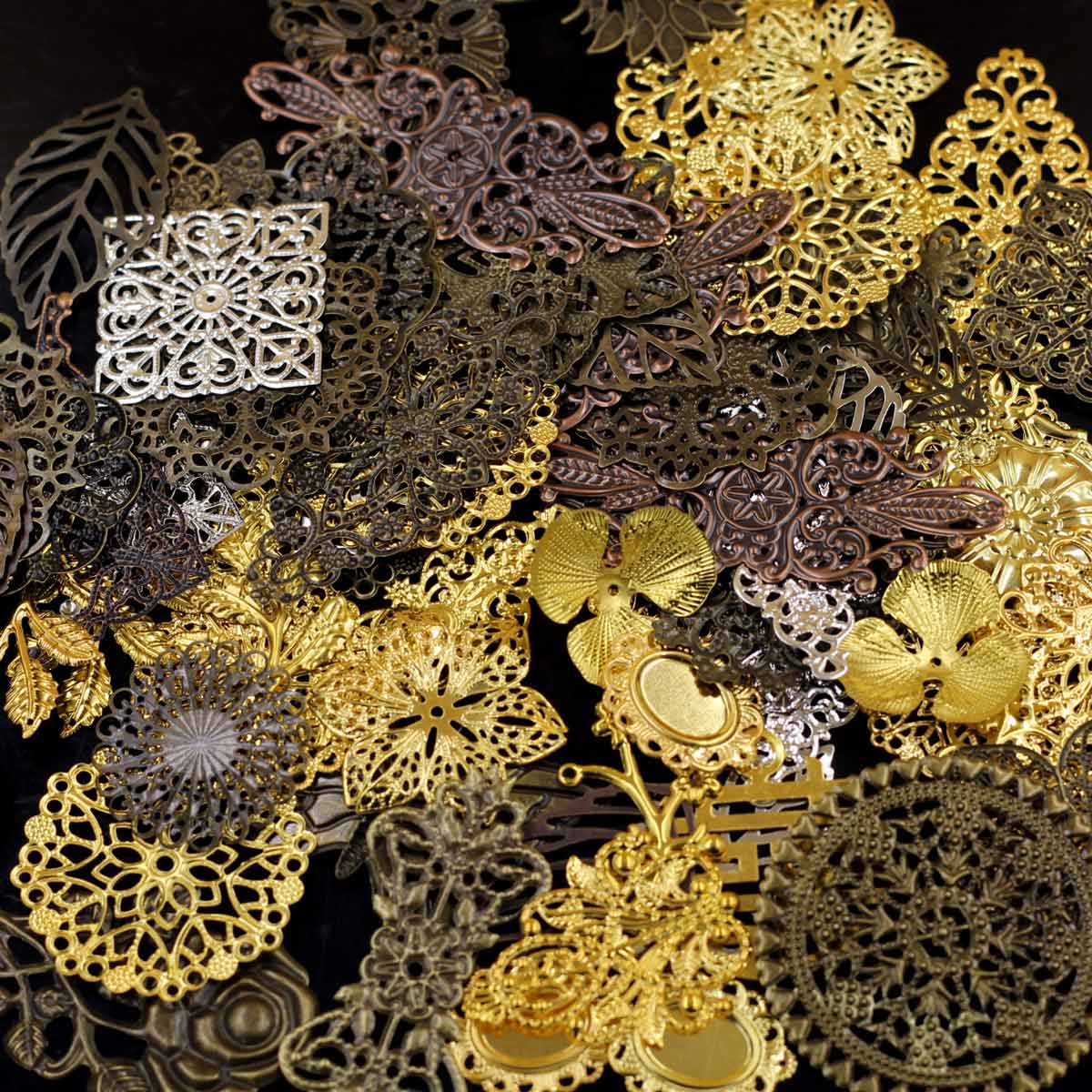 장식 커넥터 무작위 혼합 삼각형 꽃 패턴 선조 랩 합금 - Craft Embellishment 리뷰 및 가격