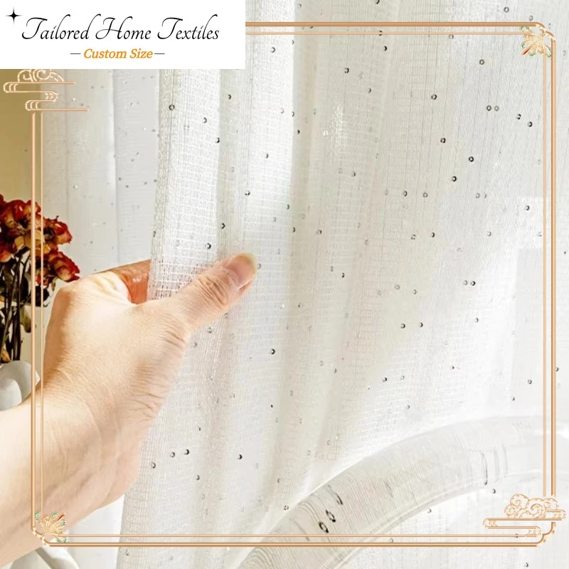 거실 침실 다이닝 룸을위한 프랑스어 쉬어 커튼 원사 새 - Sequin Fabric Panel 리뷰 및 가격