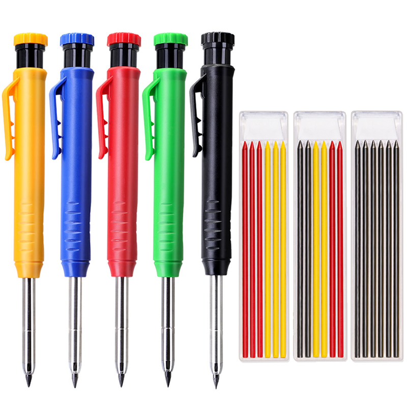 견고한 목수 연필 세트 목공 도구 기계식 연필 3색 리 - Staedtler Pencil Lumocolor 리뷰 및 가격
