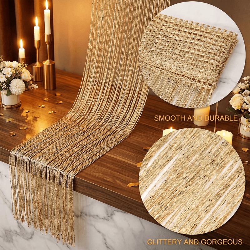 1PC 골드 보헤미안 스타일의 반짝이는 태슬 장식 커튼 - Sequin Fabric Panel 리뷰 및 가격