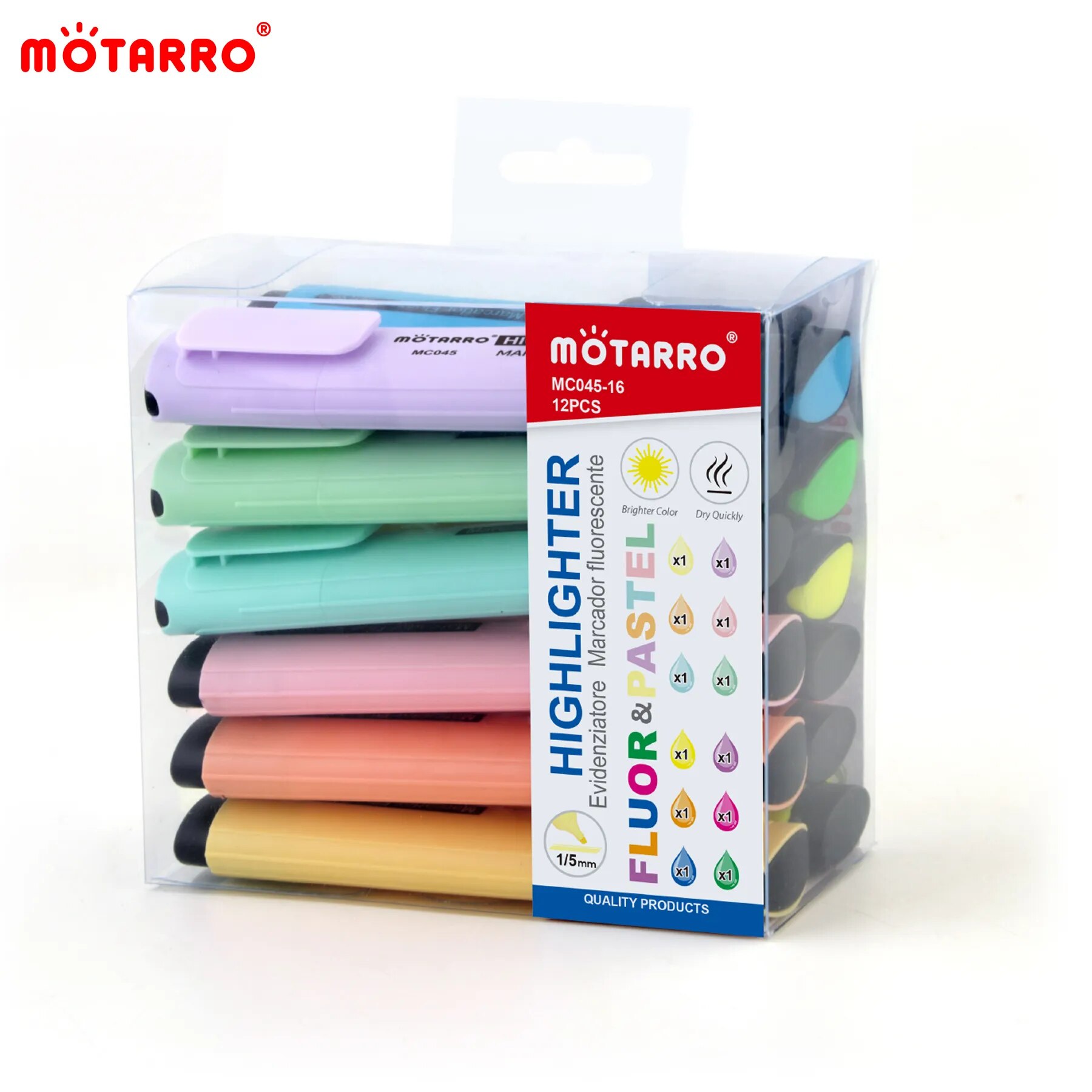 MOTARRO 12Pcs Pvc 박스 마커 형광 색상  - Stabilo Marker Boss 리뷰 및 가격