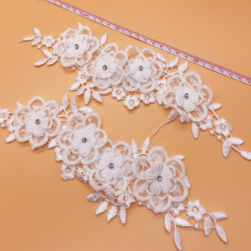 2 짝/몫 메쉬 유행 의상 꽃 리본 패브릭 패치 DIY - Applique Patch Flower 리뷰 및 가격