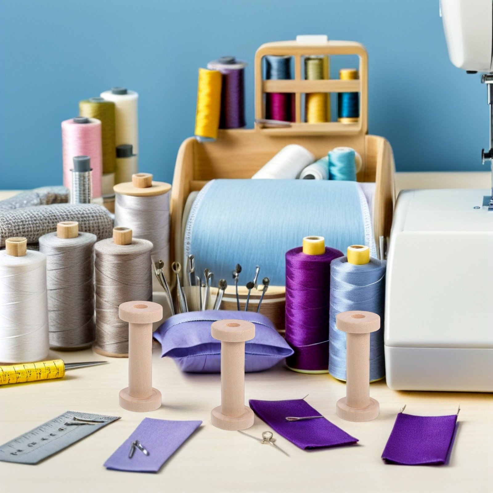 15개 나무 스풀 천연 나무 실 보빈 빈티지 스타일 바 - Embroidery Craft 리뷰 및 가격