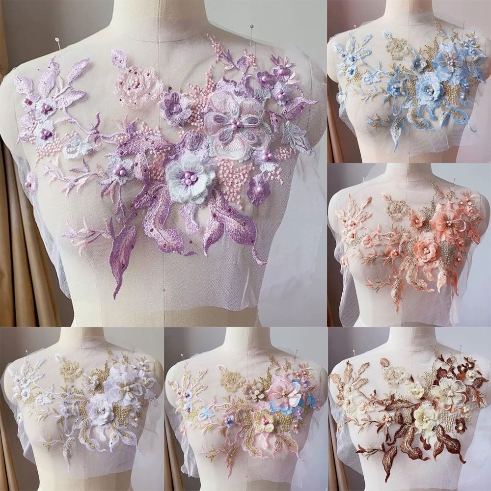 패션 우아한 화려한 스팽글 자수 패치 3D 꽃 DIY  - Applique Patch Flower 리뷰 및 가격