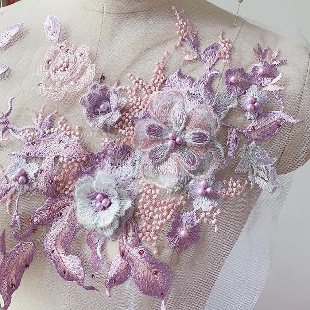 3D 꽃 페르시 레이스 직물 Applique 자수 결혼 - Applique Patch Flower 리뷰 및 가격