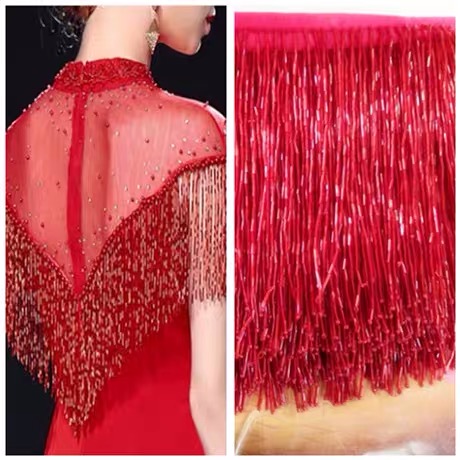 오뜨 꾸뛰르 댄스 의상, 파티 장식, 태슬 액세서리,  - Beaded Trim Fringe 리뷰 및 가격
