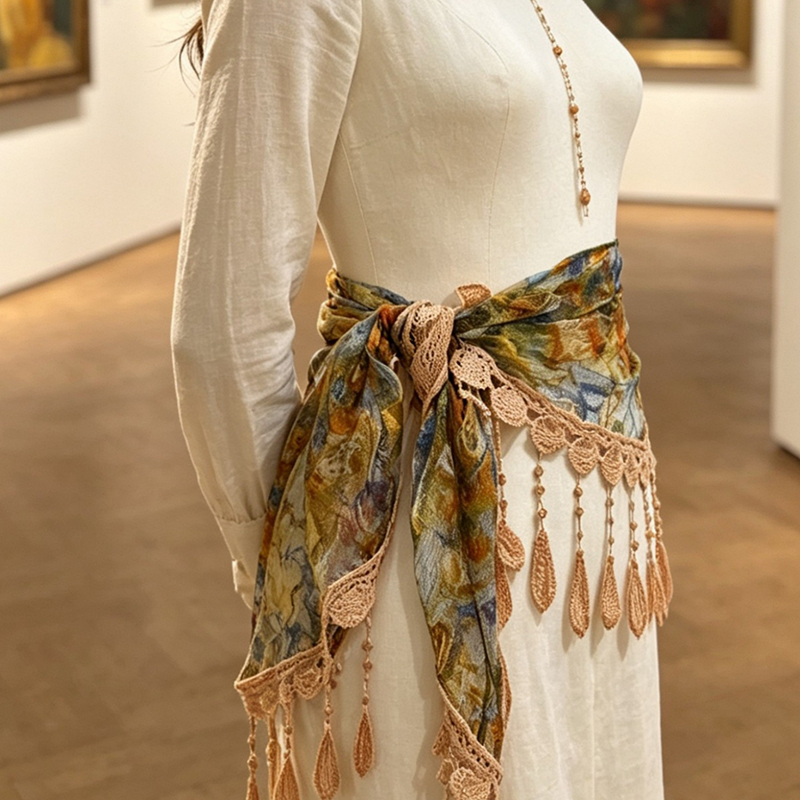 빈티지 꽃무늬 레이스 속이 빈 태슬 허리 스카프 보헤미 - Tassel Fringe Trim 리뷰 및 가격
