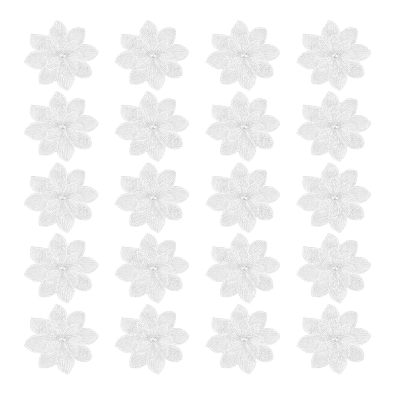 20팩 장식 흰색 꽃 자수 패치 제작 및 스타일링을 위 - Applique Patch Flower 리뷰 및 가격