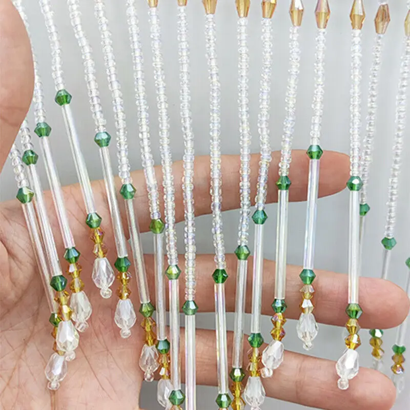 유리 튜브 프린지 술 16cm 드롭 트림 리본 테두리  - Beaded Trim Fringe 리뷰 및 가격