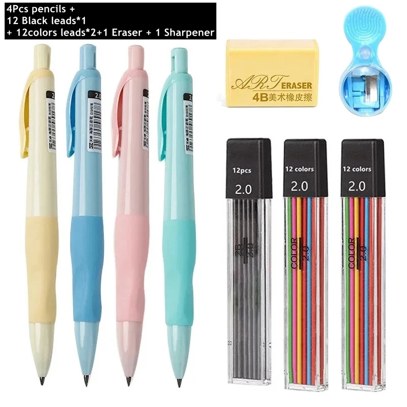 기계식 연필 세트 2.0mm HB 검정/컬러 리드 리필 - Staedtler Pencil Lumocolor 리뷰 및 가격