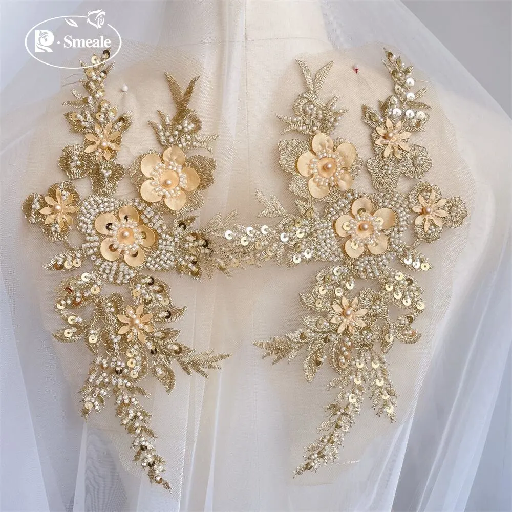 2개/1쌍 신상품 12색 스팽글 튜브 비즈 자수 레이스 - Applique Patch Flower 리뷰 및 가격