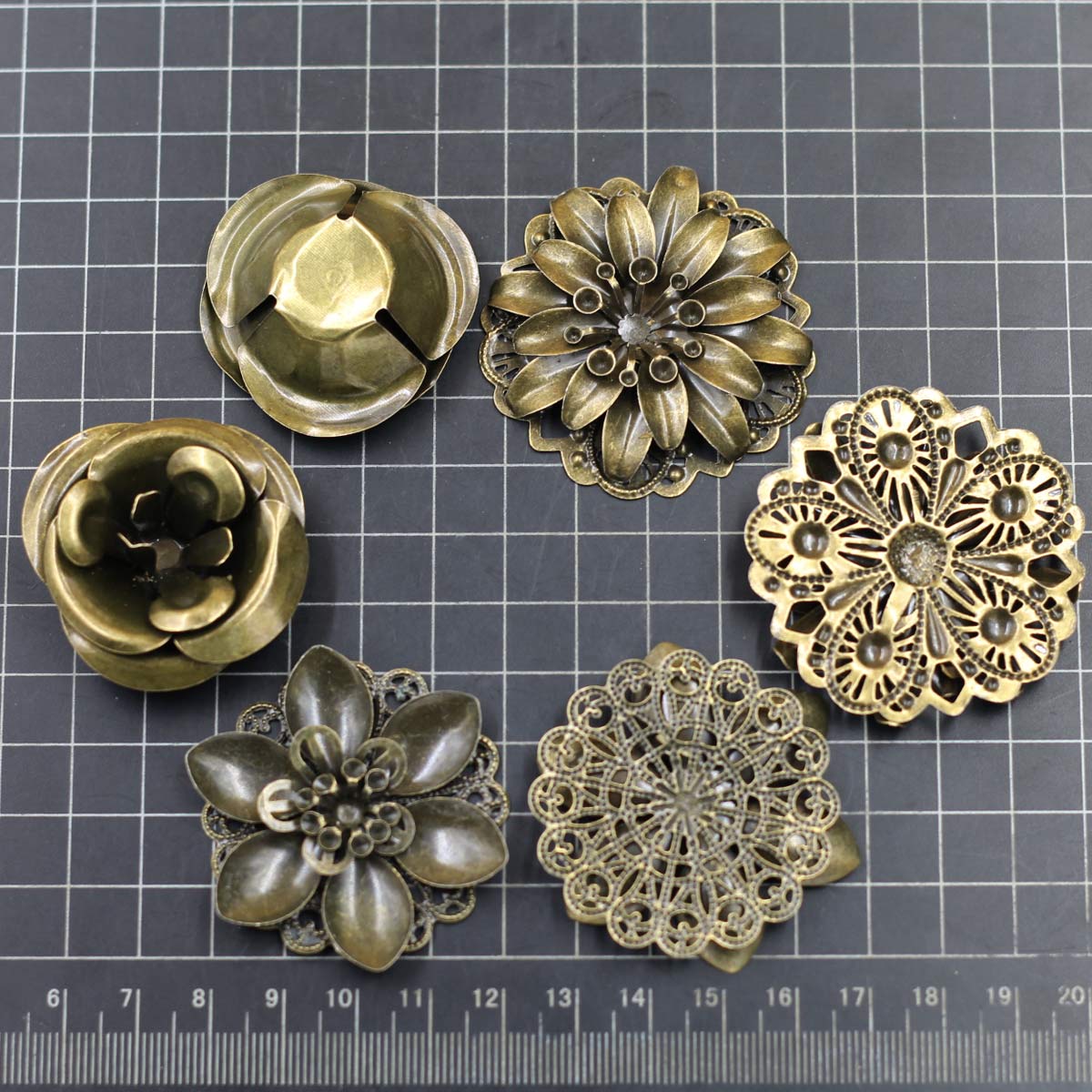 6Pcs Embellishments 조합 꽃 패턴 선조 - Craft Embellishment 리뷰 및 가격