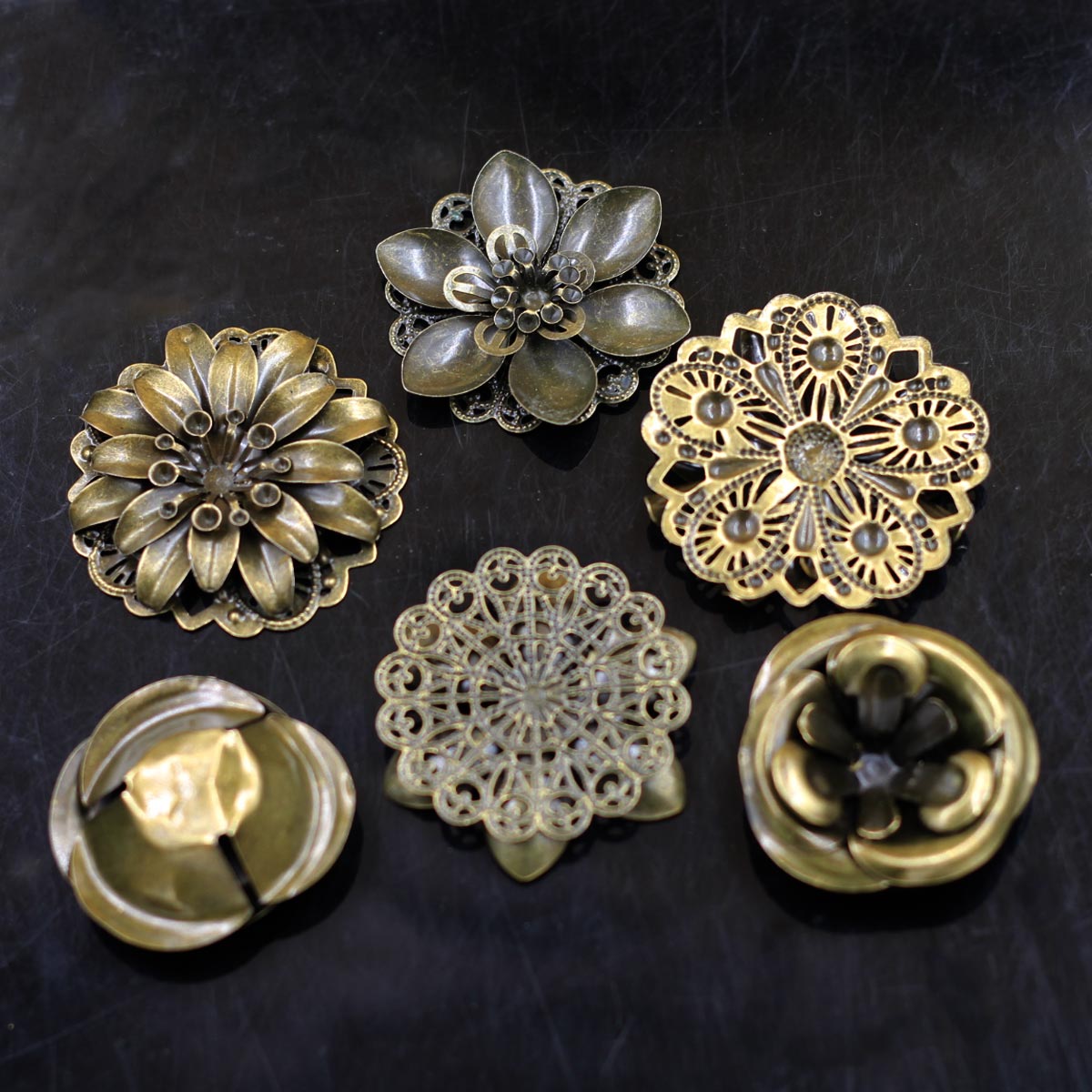 6Pcs Embellishments 조합 꽃 패턴 선조 - Craft Embellishment 리뷰 및 가격