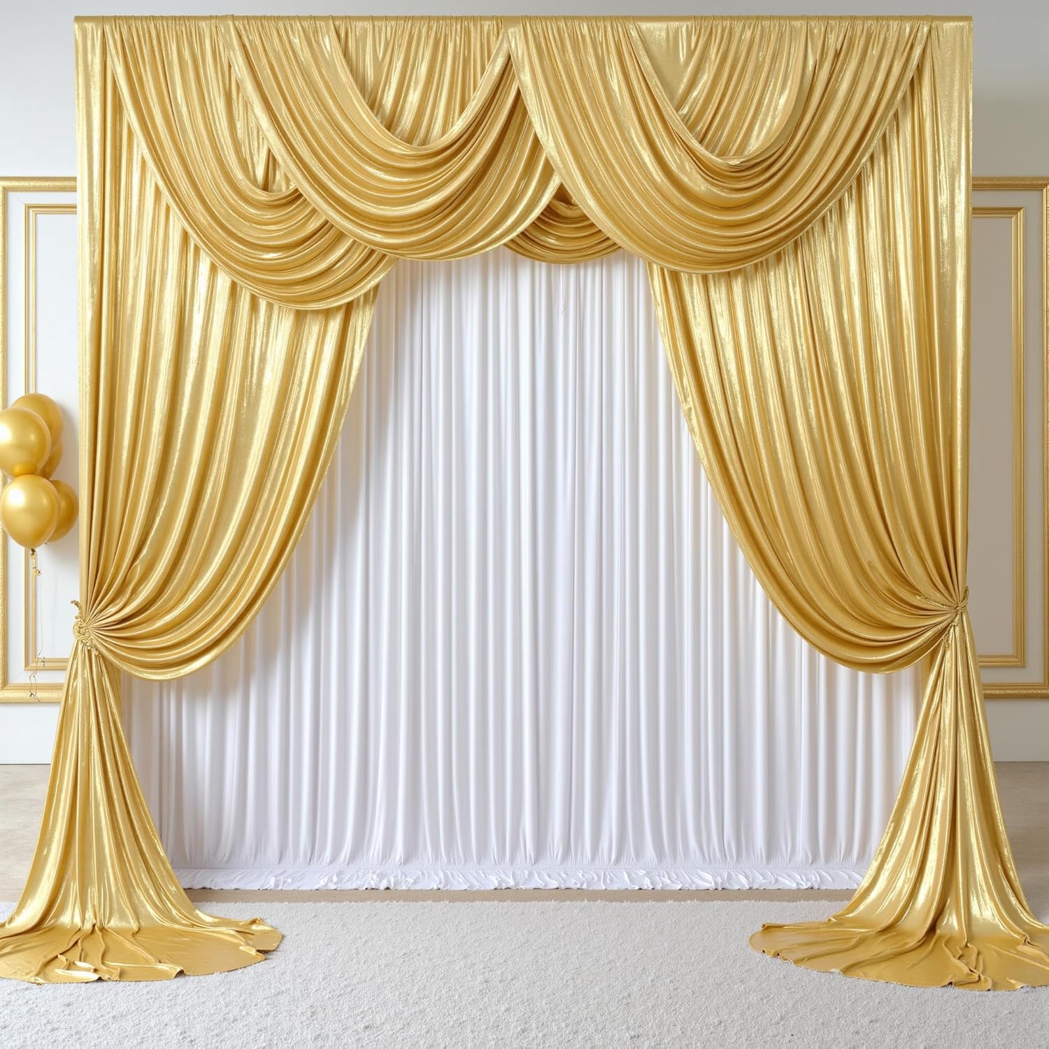 2.3x7피트 주름 없는 반짝이 1패널 골드 스팽글 사 - Sequin Fabric Panel 리뷰 및 가격