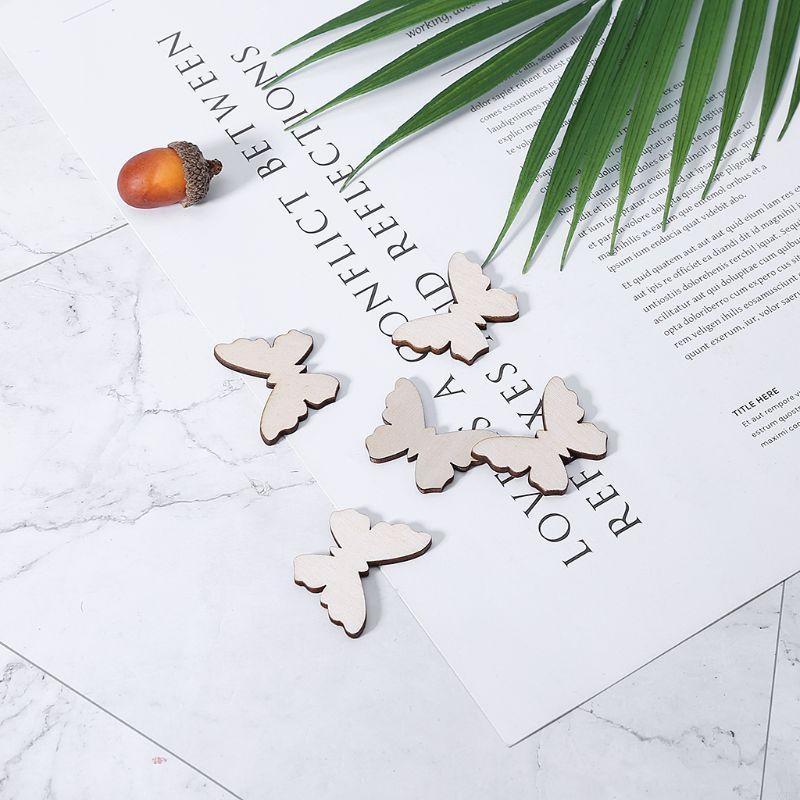 나비 모양의 50 개 PCS 나무 조각 공예 나무 컷  - Christmas Craft Embellishment 리뷰 및 가격