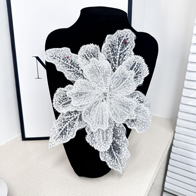 스팽글 비즈 꽃 칼라 아플리케 화이트 레이스 자수 패치 - Applique Patch Flower 리뷰 및 가격