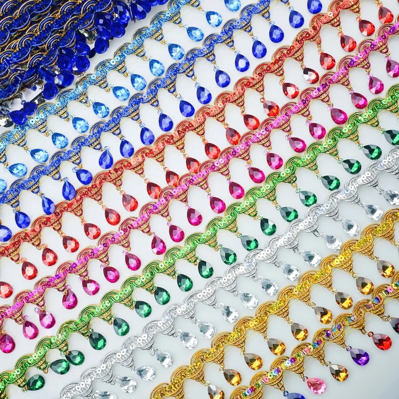 라인스톤 프린지 태슬 레이스 트림 아크릴 젬스톤 펜던트 - Tassel Fringe Trim 리뷰 및 가격