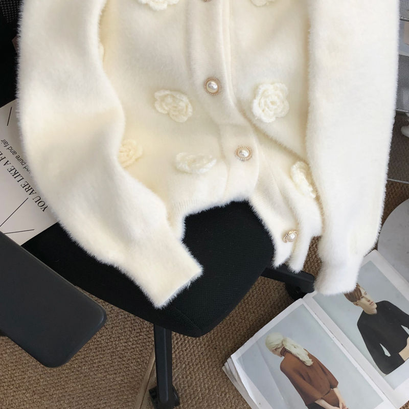 여성 플라워 자수 화이트 스웨터, 스몰 카디건, 세련된 - Applique Patch Flower 리뷰 및 가격