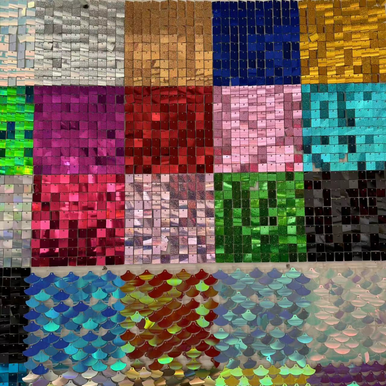 반짝이는 벽 배경 패널 레이저 레드 사각형 스팽글 벽  - Sequin Fabric Panel 리뷰 및 가격