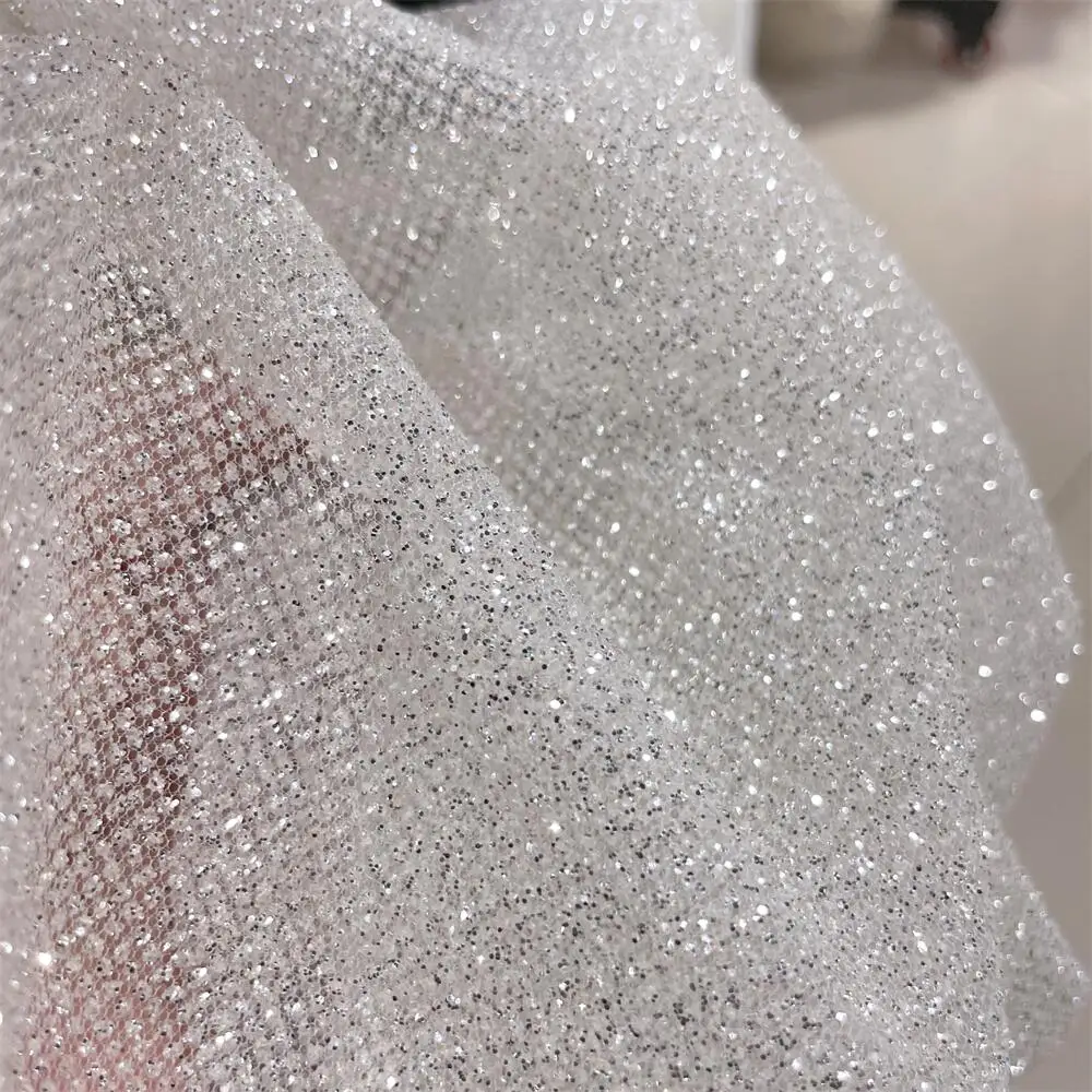 초밀도-실버 글리터 네트 원사, 핫 다이아몬드 스프레이 - Crystal Mesh Fabric 리뷰 및 가격